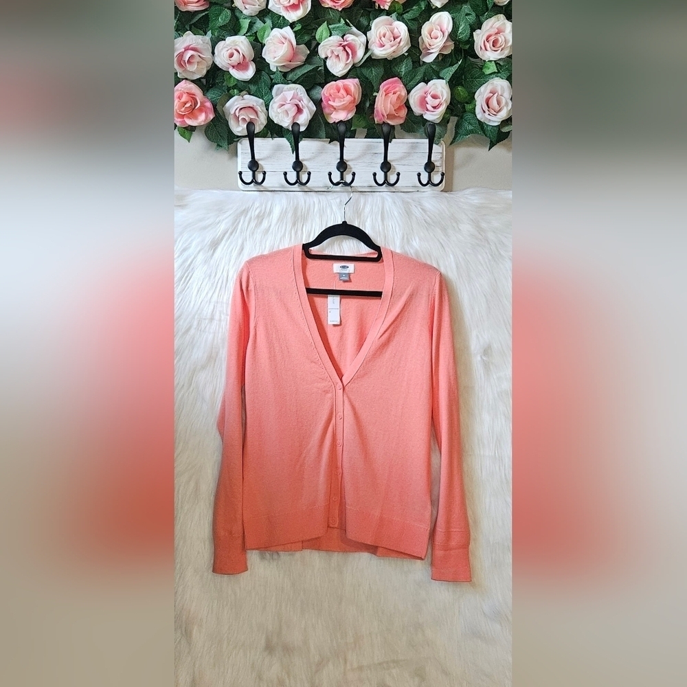 Old Navy Coral V-Neck Sweater